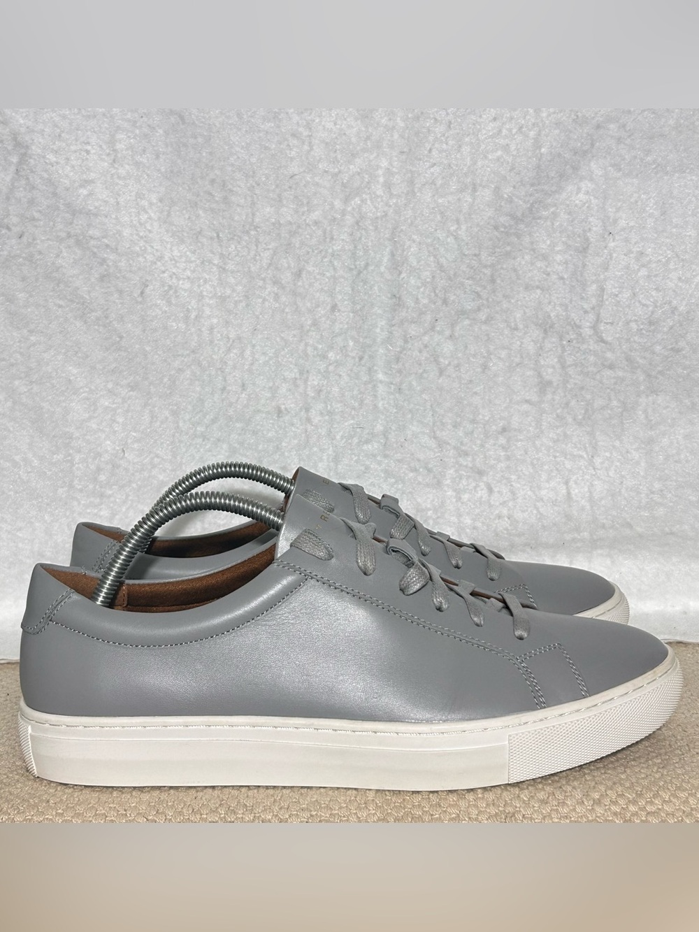 New Republic Mens Kurt Grey Leather Lace Casual Shoes Sneakers SZ US 10.5